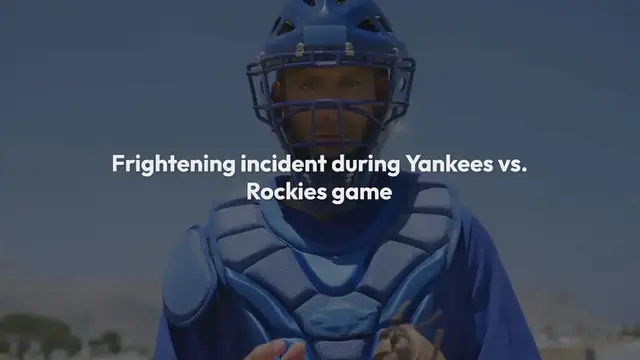 Video thumbnail for "Umpire Nick Mahrley Carted Off After Being Struck by Broken Bat During Yankees-Rockies Game"