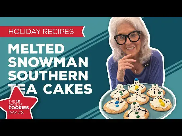 Video thumbnail for Holiday Cooking & Baking Recipes: Melted Snowman Southern Tea Cakes | 3rd Day of Christmas Cookies