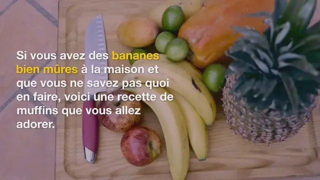 Video thumbnail for Muffins à la banane et au beurre de cacahuète