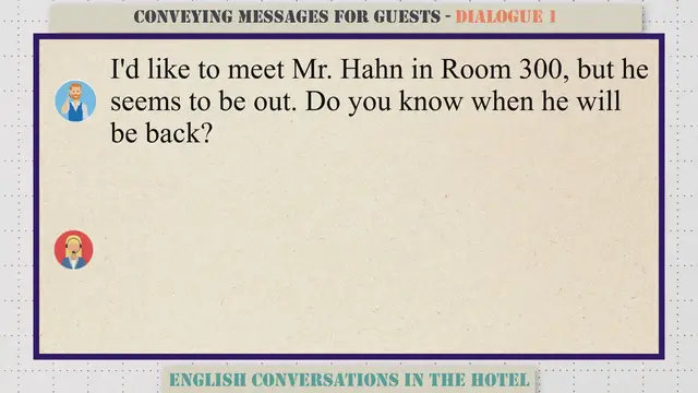 Video thumbnail for Conveying Messages For Guests