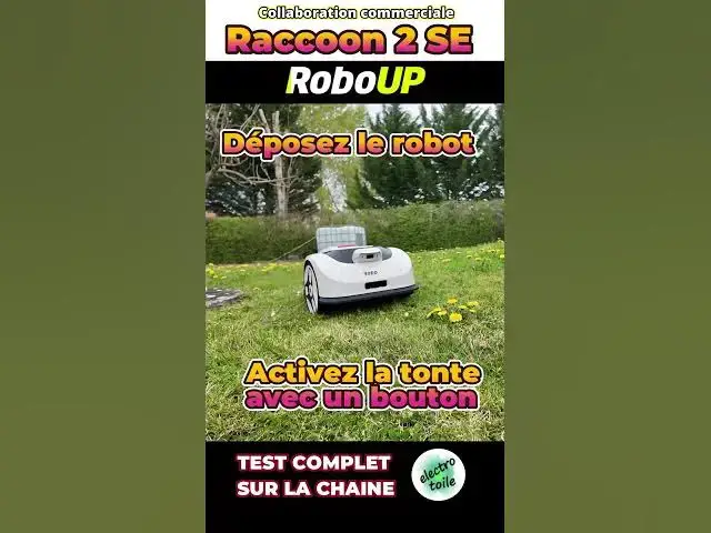 Video thumbnail for Un robot tondeuse très simple à utiliser, on le pose, on appuie et il tond | Raccoon 2 SE de RoboUp