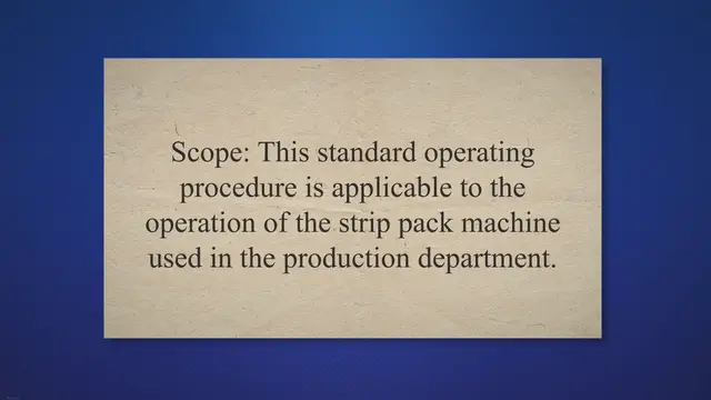 Video thumbnail for SOP on Operation of Strip Pack machine
