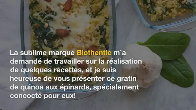Video thumbnail for Gratin de quinoa aux épinards et amandes grillées