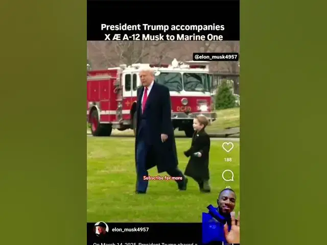 Video thumbnail for President Trump accompanies X Musk to Marine One #johnselephilip #x #trump #joy