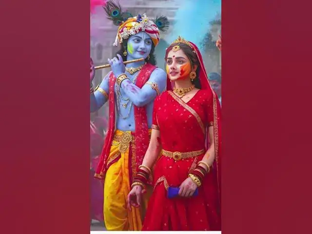 Video thumbnail for "राधा कृष्ण की होली | वृंदावन में बरसे रंग | #Shorts"@ashvinjoshi1393 #RadhaKrishnaLove