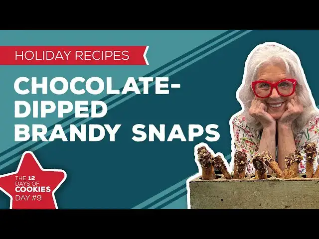 Video thumbnail for Holiday Cooking & Baking Recipes: Chocolate-Dipped Brandy Snaps | 9th Day of Christmas Cookies