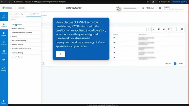 Video thumbnail for Versa Secure SD WAN Create a ZTP Configuration
