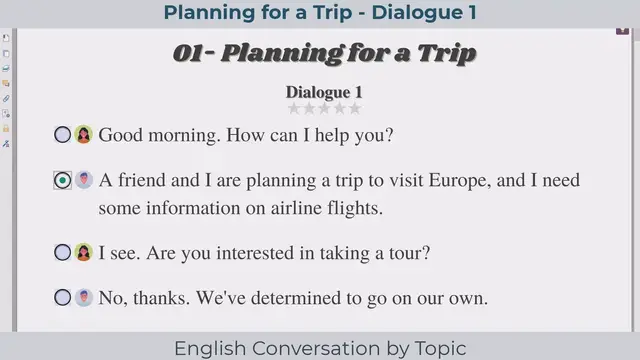 'Video thumbnail for English Conversation by Topic - Planning for a Trip'