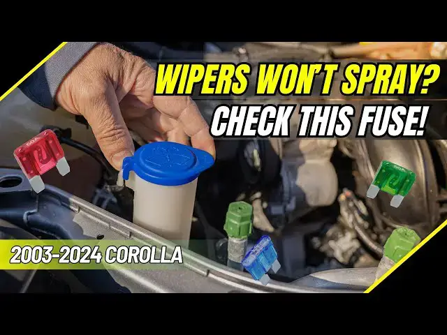 Video thumbnail for Toyota Corolla Wipers Not Spraying? CHECK THIS FUSE!