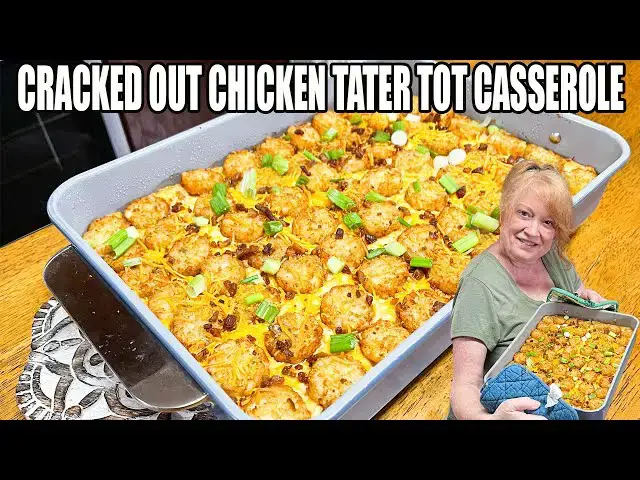 'Video thumbnail for CRACKED OUT CHICKEN TATER TOT CASSEROLE'