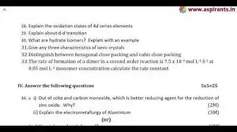 Video thumbnail for 12th Chemistry Quarterly Exam Model Question Paper 2019-20 | Namakkal District | English Medium