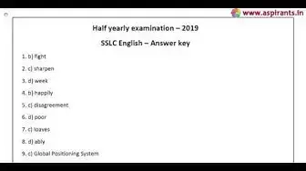 Video thumbnail for 10th English Half Yearly Answer Keys 2019-20 | Salem District | Team Aspirants