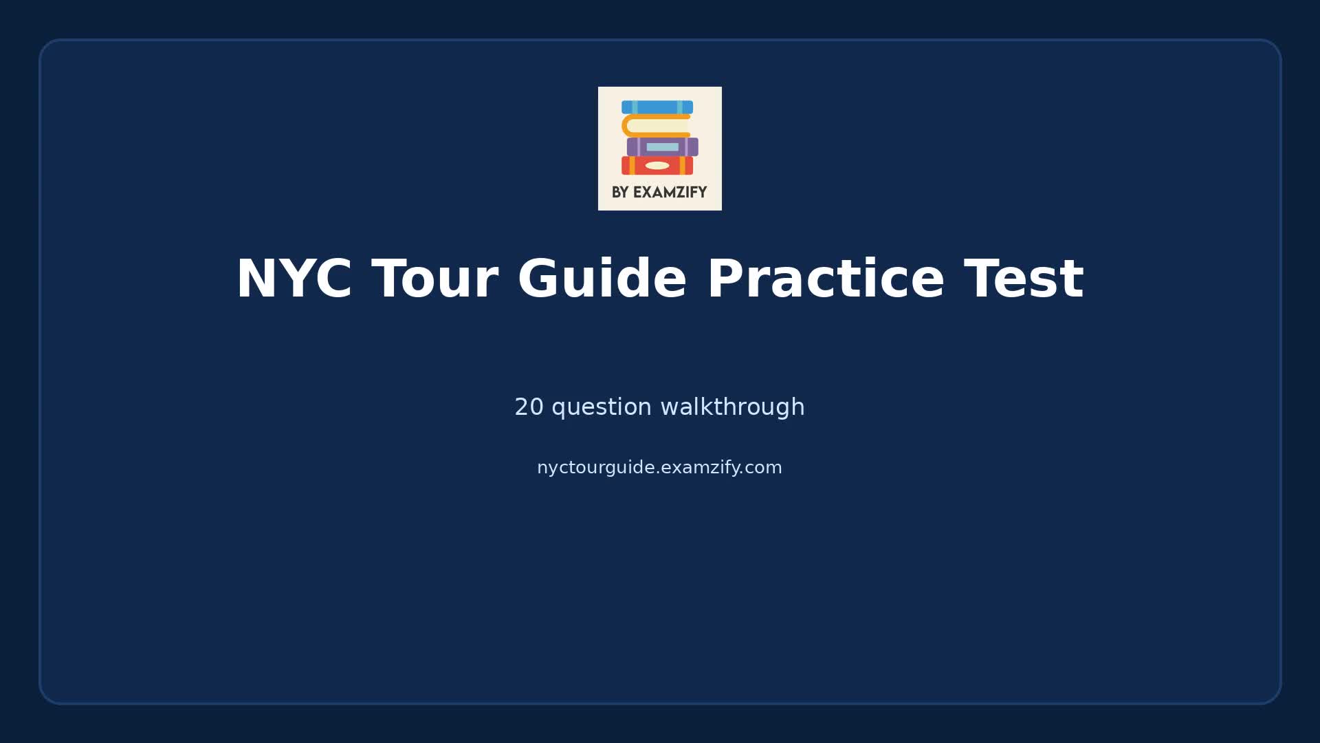 Video thumbnail for NYC Tour Guide Practice Test