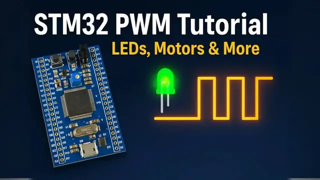 'Video thumbnail for STM32 Timers #1 – Generate PWM Output with DMA (Beginner-Friendly HAL + CubeMX Tutorial)'
