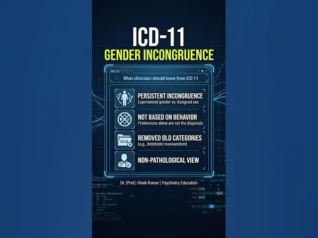 Video thumbnail for icd11 gender incongruence #genderidentity #lgbt #shorts #psychology