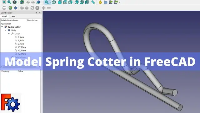 'Video thumbnail for Model Spring Cotter in FreeCAD | FreeCAD Tutorial | FreeCAD Spring Cotter | Mechnexus |'