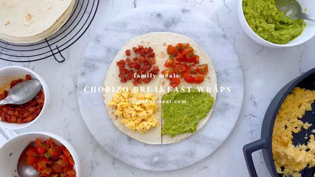 Video thumbnail for Chorizo Breakfast Wraps