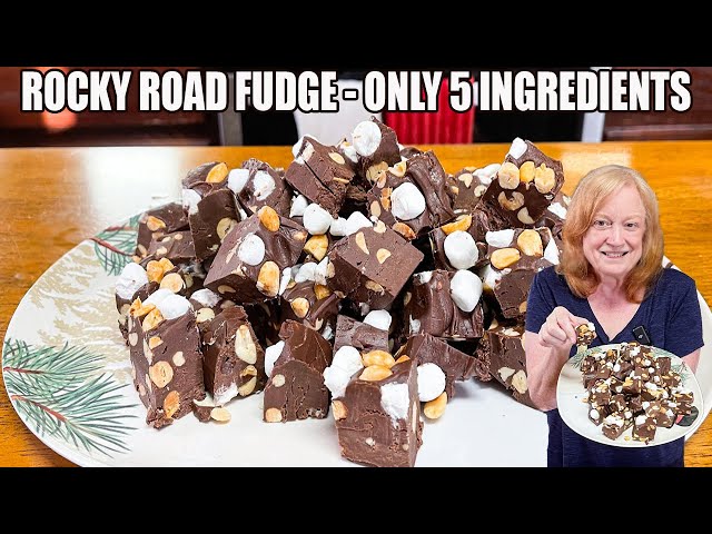 Video thumbnail for ROCKY ROAD FUDGE | Chocolate Fudge Candy | Christmas Candy