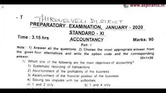 Video thumbnail for 11th Accountancy Second Revision Question Paper 2019-2020 | Tirunelveli District | English Medium