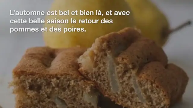 'Video thumbnail for Cake moelleux aux poires et farine de seigle'