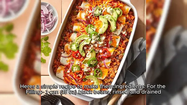 Video thumbnail for Black Bean and Rice Enchiladas Recipe