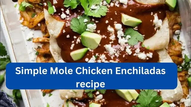 Video thumbnail for Simple Mole Chicken Enchiladas recipe