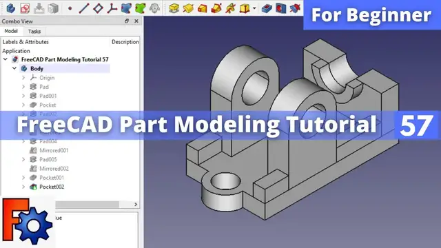 'Video thumbnail for FreeCAD Part Modeling Tutorial 57 | FreeCAD Tutorial | FreeCAD Part Design | Mechnexus |'