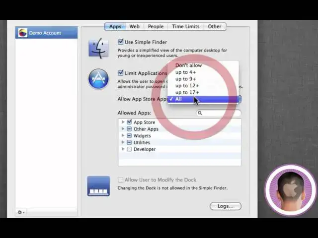 'Video thumbnail for Using Parental Controls In Mac OS X'