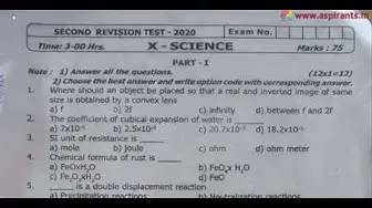 Video thumbnail for 10th Science Second Revision Question Paper 2019-2020 | Puthukottai District | English Medium