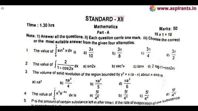 Video thumbnail for 12th Maths 2nd MidTerm Question Paper 2019-20 | Trichy District | English Medium