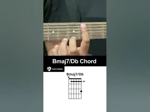 Video thumbnail for How To Play The Bmaj7/Db Chord On Guitar - Guvna Guitars