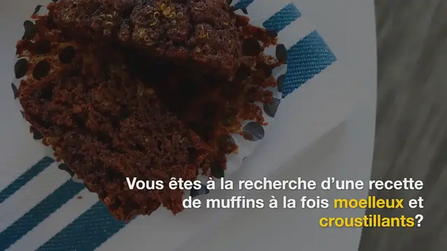 Video thumbnail for Muffins moelleux chocolat quinoa