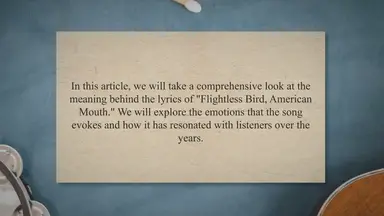 'Video thumbnail for Unpacking the Emotionally Charged Lyrics of 'Flightless Bird, American Mouth' by Iron & Wine: A Comprehensive Analysis'