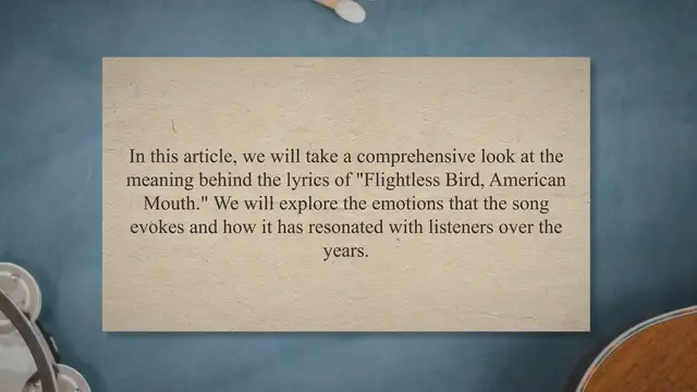 'Video thumbnail for Unpacking the Emotionally Charged Lyrics of 'Flightless Bird, American Mouth' by Iron & Wine: A Comprehensive Analysis'