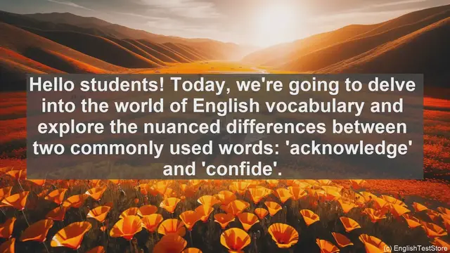 Video thumbnail for What is the difference between acknowledge and confide in English?