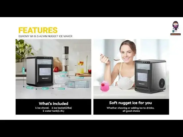 'Video thumbnail for EUHOMY IM 16 S AZ HM Nugget Ice Maker'