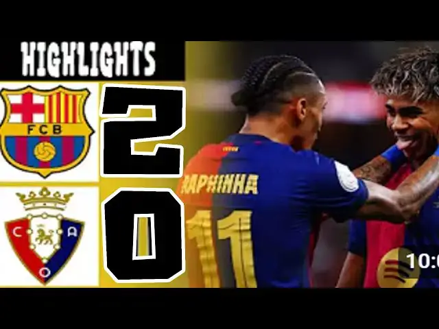 Video thumbnail for Barcelona vs Osasuna 2-0 All Goals and Highlights Football | Laliga EA Sports 2025