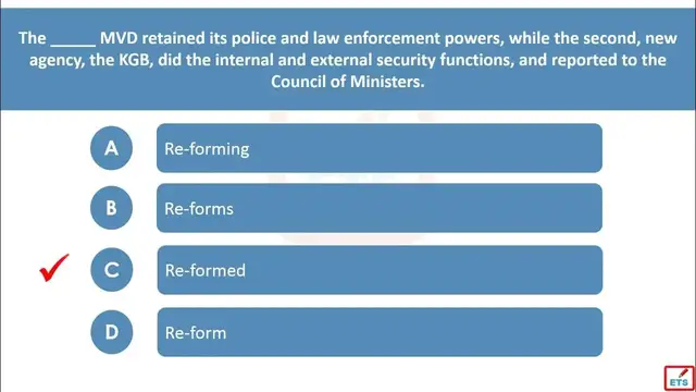 Video thumbnail for English Verb Tenses: Re Form, Re Forms, Re Formed, Re Forming Quiz