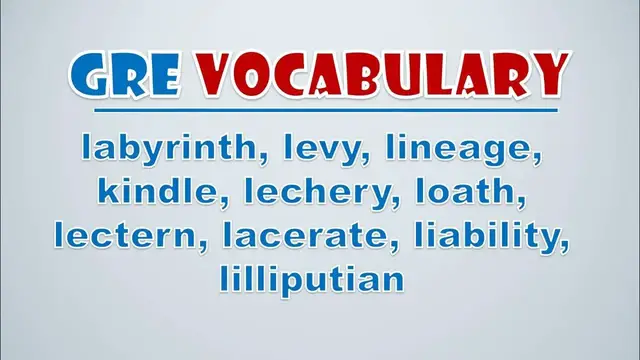 Video thumbnail for GRE Vocabulary: Labyrinth, Levy, Lineage, Kindle, Lechery, Loath, Lectern, Lacerate, Liability