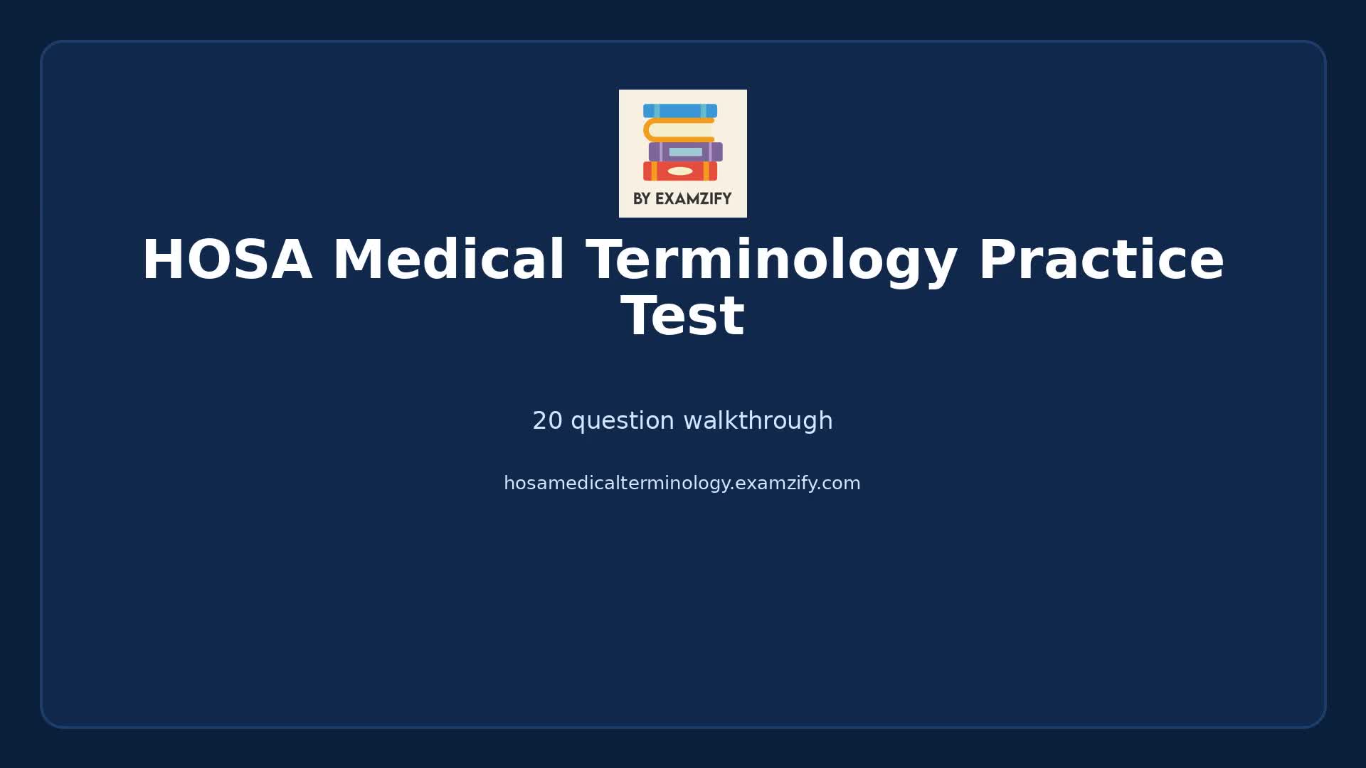Video thumbnail for HOSA Medical Terminology Practice Test