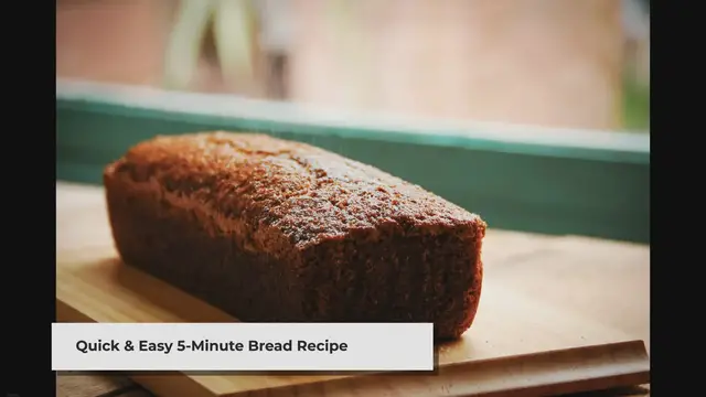 'Video thumbnail for 5 Minute Bread Recipe - The Foodie Diary'