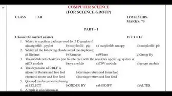 Video thumbnail for 12th Computer Science Half Yearly Model Question Paper 2019-20 | Chennai District | English Medium