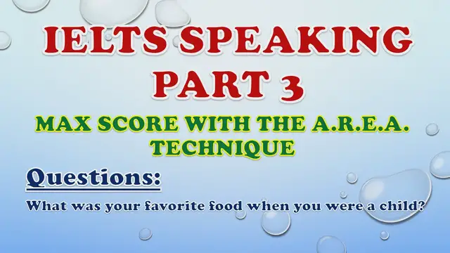 Video thumbnail for What was your favorite food when you were a child? - IELTS Speaking Part 3