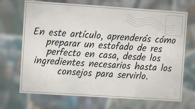 'Video thumbnail for Delicioso y reconfortante: Cómo preparar un estofado de res perfecto en casa'
