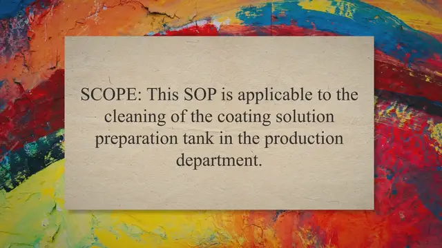 Video thumbnail for SOP on Cleaning of Coating Solution Preparation Tank