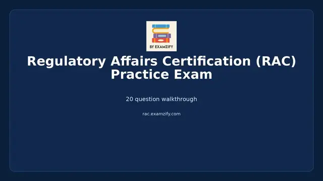 Video thumbnail for Regulatory Affairs Certification (RAC) Practice Exam