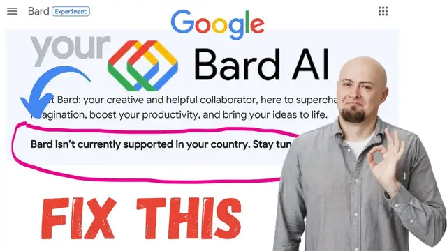 Video thumbnail for [ FIX ] Google Bard isn’t currently supported in your country  Stay tuned!