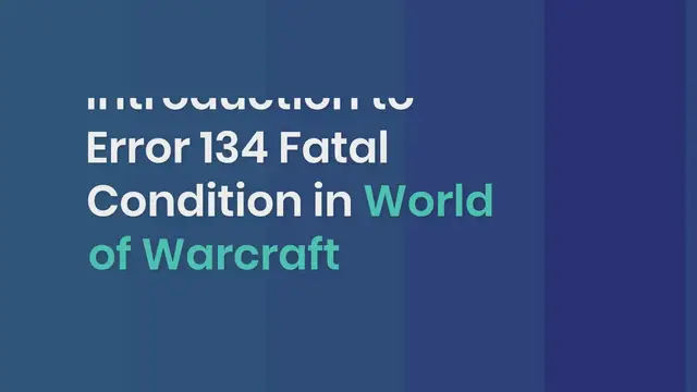 Video thumbnail for Fix, Wow Error 134, Fatal ConditionHow to Resolve the Fatal Condition of Wow Error 134