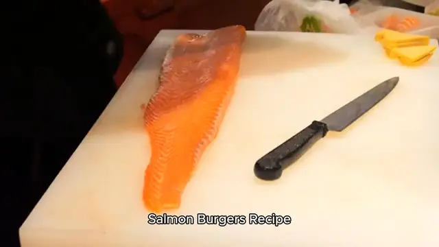 'Video thumbnail for salmon burgers recipe'