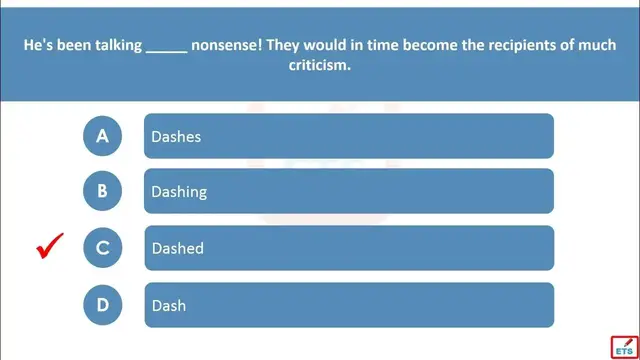 Video thumbnail for English Verb Tenses: Dash, Dashes, Dashed, Dashing Quiz